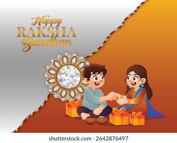Creative rakhi for happy raksha bandhan celebration background