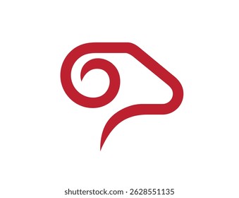 símbolo criativo do vetor do logotipo da cabeça de carneiro