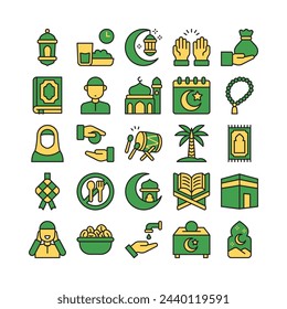 Creative ramadan icon collections in duotone style design