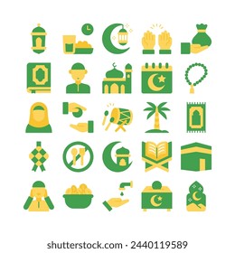 Creative ramadan icon collections in flat style design