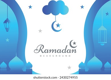 Plantilla de vector de fondo de saludo creativo de Ramadán kareem. Tarjeta de felicitación.