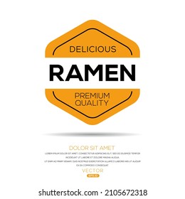 Creative (Ramen) logo, Ramen sticker, vector illustration.