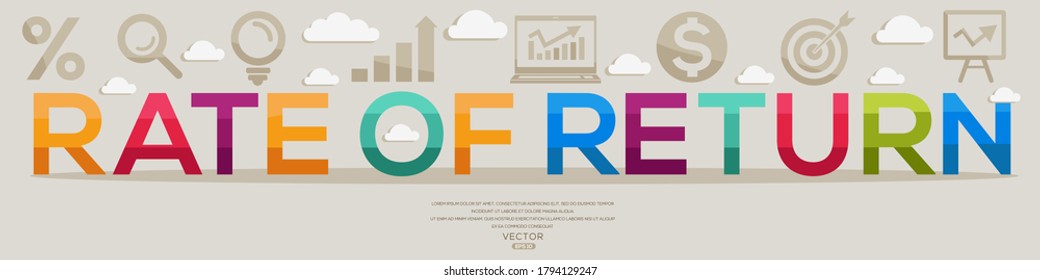 Creative (Rate Of Return) Design,letters and icons,Vector illustration.	