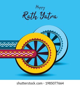 Creative rath yatra wheels isolated, Happy Rath Yatra 