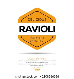 Creative (Ravioli) logo, Ravioli sticker, vector illustration.