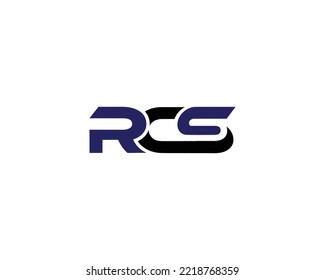 Diseño creativo de logotipo de carta RCS Diseño de plantilla moderna de vectores de tipografía.
