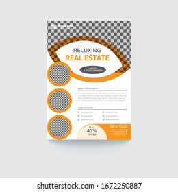 Creative Real Estate Agent Flyer & Poster Template. Premium Template  Land business promotion flyer. Leaflet for business promotion vector template in print version.