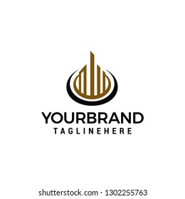 Creative real estate building Concept Logo Design Template
