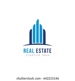 Creative Real Estate and Building Concept Logo Design Template
