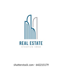 Creative Real Estate and Building Concept Logo Design Template