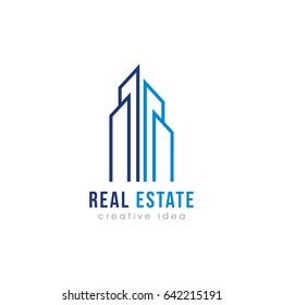 Creative Real Estate and Building Concept Logo Design Template