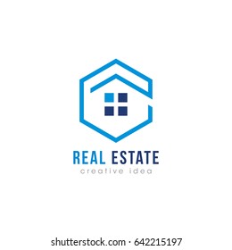 Creative Real Estate and Building Concept Logo Design Template