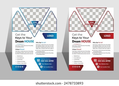 Creative Real Estate flyer deign. House flyer template for family.