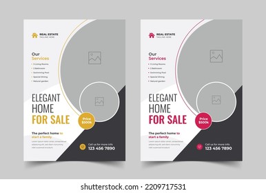 Creative Real Estate Flyer Design Template, Home For Sale, House Sale