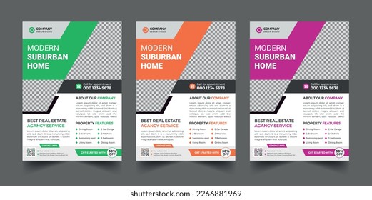 Creative real estate flyer template 