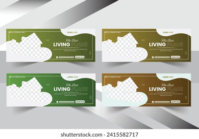 Creative Real estate home buy and sale social media cover web banner design template