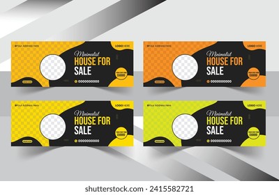 Creative Real estate home buy and sale social media cover web banner design template