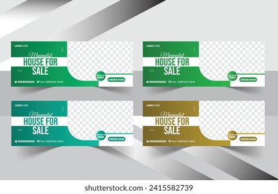 Creative Real estate home buy and sale social media cover web banner design template