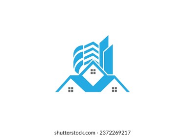 Creative real estate house modern building custom logo design.