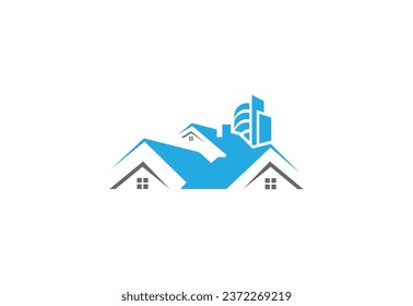 Creative real estate house modern building custom logo design.