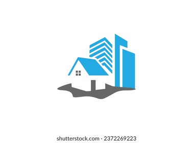 Creative real estate house modern building custom logo design.