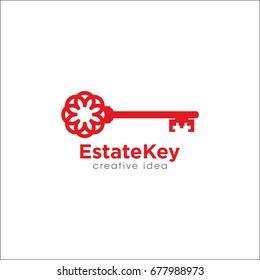 Creative Real Estate Key Concept Logo Design Template