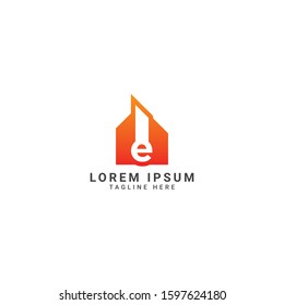 Creative Real Estate and letter e combination logo design template,Home logo ,Building logo ,Vector illustration