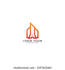 Creative Real Estate and letter e combination logo design template,Home logo ,Building logo ,Vector illustration