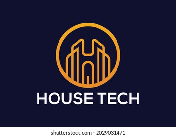 Creative real estate with Letter h Logo design vector template elements icon design vector Illustration