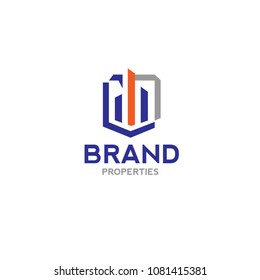 creative real estate logo concept illustration, skylines and building vector