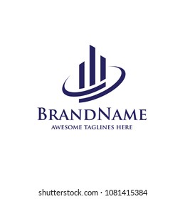 creative real estate logo concept illustration, skylines and building vector