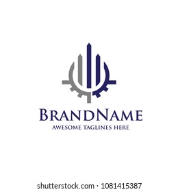 creative real estate logo concept illustration, skylines and building vector