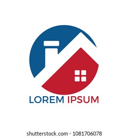 Creative Real Estate logo design. Property and Construction Logo design.  Real estate service, construction, Growth house, arrow up home concept.