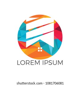 Creative Real Estate logo design. Property and Construction Logo design.  Real estate service, construction, Growth house, arrow up home concept.