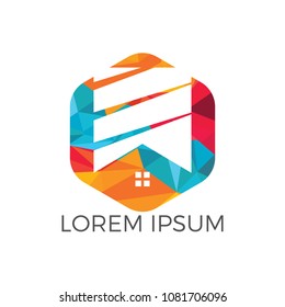 Creative Real Estate logo design. Property and Construction Logo design.  Real estate service, construction, Growth house, arrow up home concept.