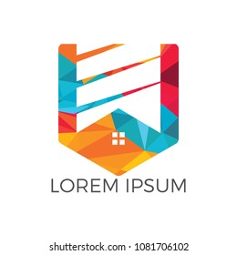 Creative Real Estate logo design. Property and Construction Logo design.  Real estate service, construction, Growth house, arrow up home concept.