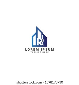 creative Real estate logo design template with letter R ,House logo ,Building logo design concept ,Vector illustration 