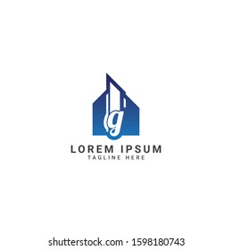 creative Real estate logo design template with letter g  logo concept ,House logo ,Building logo design concept ,Vector illustration 