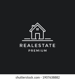Diseño de logotipo inmobiliario creativo. Plantilla de icono de vivienda, desarrollo de propiedades, construcción y construcción. en el fondo negro
