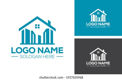 Creative real estate logo design concept suitable for company logo, print, digital, icon, apps, and other marketing material purpose