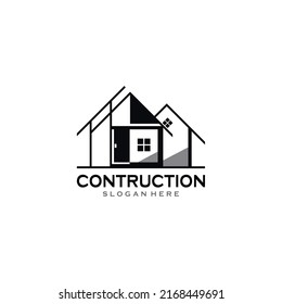 Diseño creativo del logotipo inmobiliario. Diseño del logotipo de la casa. Icono del vector inmobiliario.