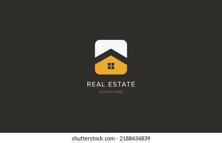 Diseño creativo del logotipo inmobiliario. Diseño del logotipo de la casa. Icono del vector inmobiliario.