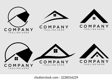 Diseño creativo del logotipo inmobiliario. Diseño del logotipo de la casa. Icono de vector inmobiliario