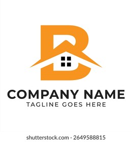 Creative Real Estate Logo Design Featuring Letter B and House Shape Unique and Eye Catching Branding for Real Estate