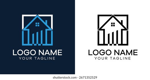 Kreative Immobilien-Logo Design Vektor Vorlage. Gebäude-Logo, Haus-Logo und Bau-Logo-Design. 