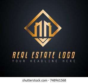 Diseño con logotipo inmobiliario creativo para la identidad de marca, el perfil de la empresa o los logotipos corporativos con un elegante y moderno estilo.