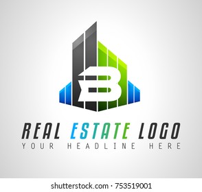 Diseño con logotipo inmobiliario creativo para la identidad de marca, el perfil de la empresa o los logotipos corporativos con un elegante y moderno estilo.