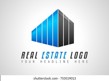 Diseño con logotipo inmobiliario creativo para la identidad de marca, el perfil de la empresa o los logotipos corporativos con un elegante y moderno estilo.