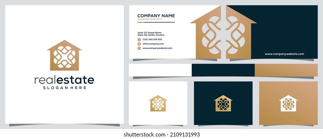 Creative real estate logo template with business card design
