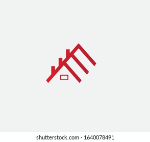 creative real estate logo. This is a vector. house logo. red.